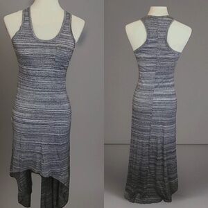 Express Women Gray Marled Tank Midi Dress Size S High Low Sleeveless Stretch